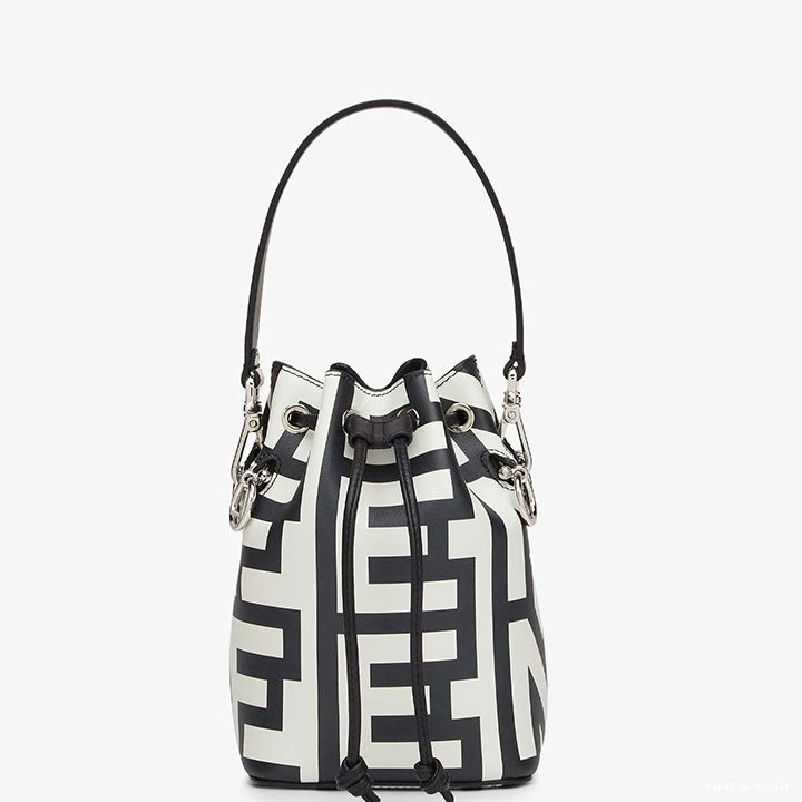 HOT Bucket Leather Bag Black Tresor In Mini Capsule White Mon Fendi Fendi Roma 0710
